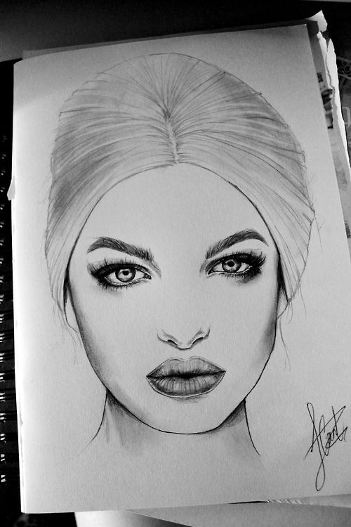 500x750 Dreamon Drawing - Model Face Drawing