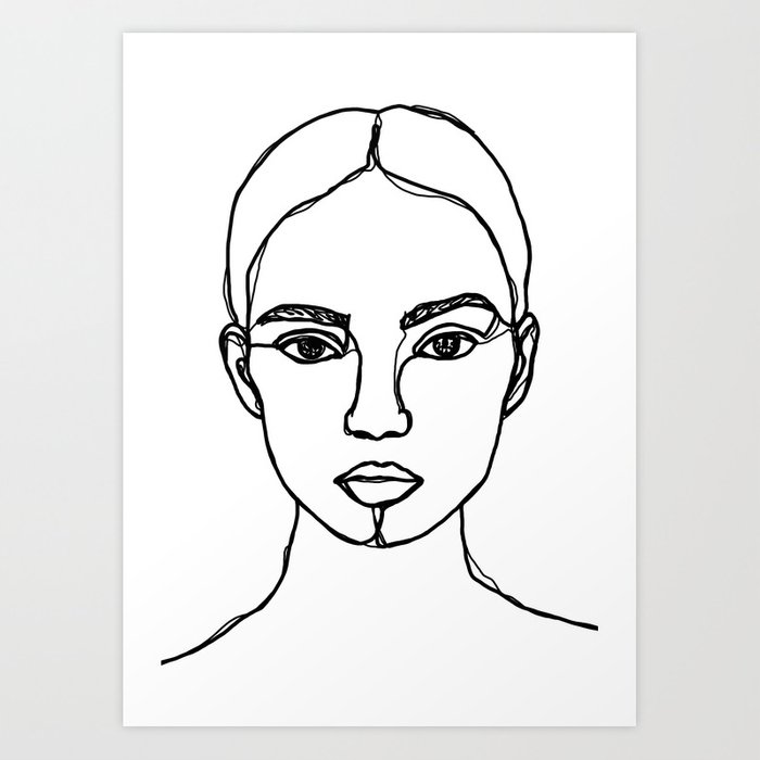 model drawing face