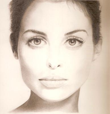 387x400 Portrait Drawing - Model Face Drawing