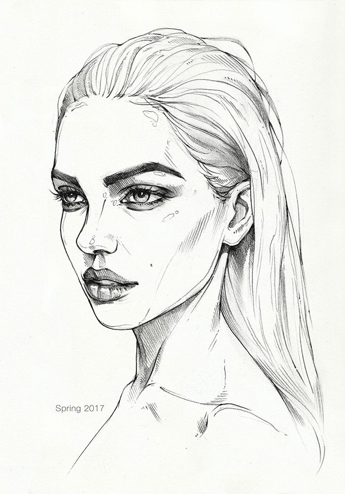 700x1000 Quick Pencil Sketch On Paper Model Dasha Derevyankina Art - Model Face Drawing