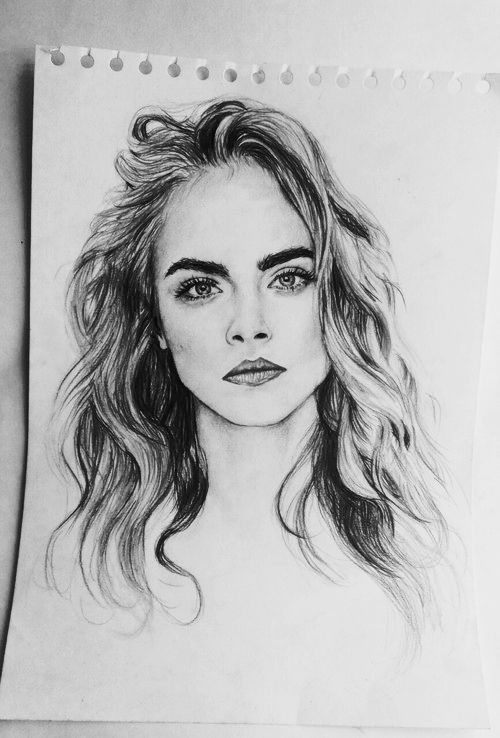 500x738 Drawing, Model, And Art Image Vcf In Art, Drawings, Art - Model Face Drawing