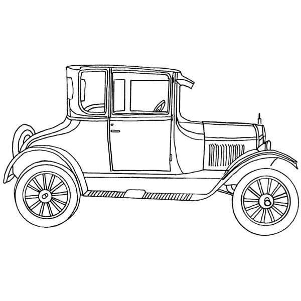 600x600 L Ford Model T Large Purple Daisy Design - Model T Drawing