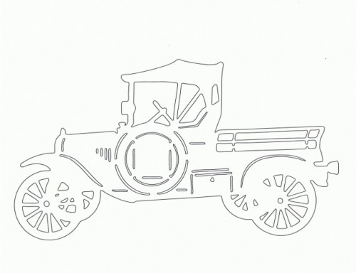 500x384 Model T Pickup Truck Small Metal Classic Wall Art - Model T Drawing