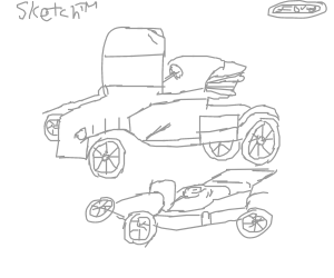 300x250 Sketch Of A Ford Model T Drawing - Model T Drawing