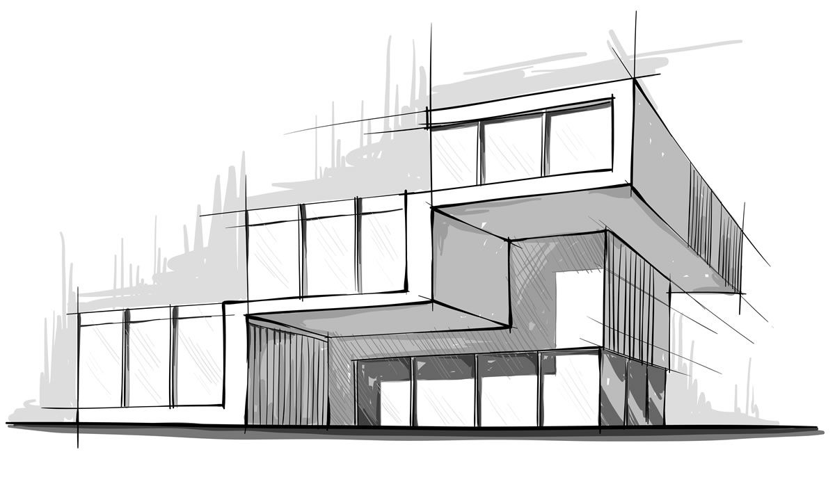1200x706 modern architecture sketches - Modern Architecture Drawing