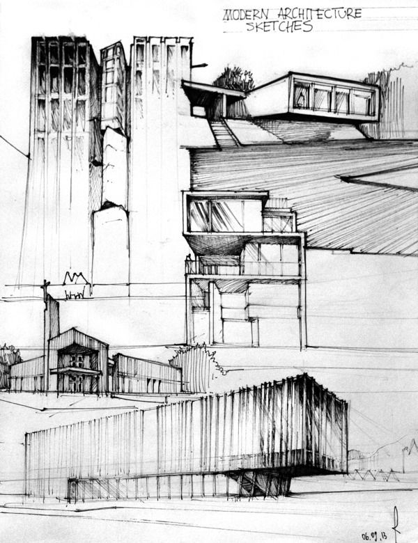 600x780 architecture drawings - Modern Architecture Drawing