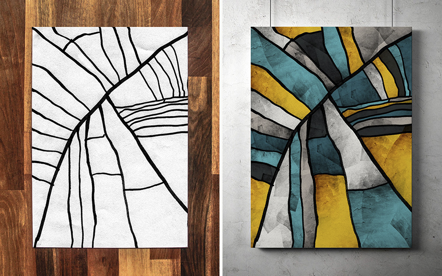 880x550 i collaborate with my year old to create modern art bored panda - Modern Art Drawing