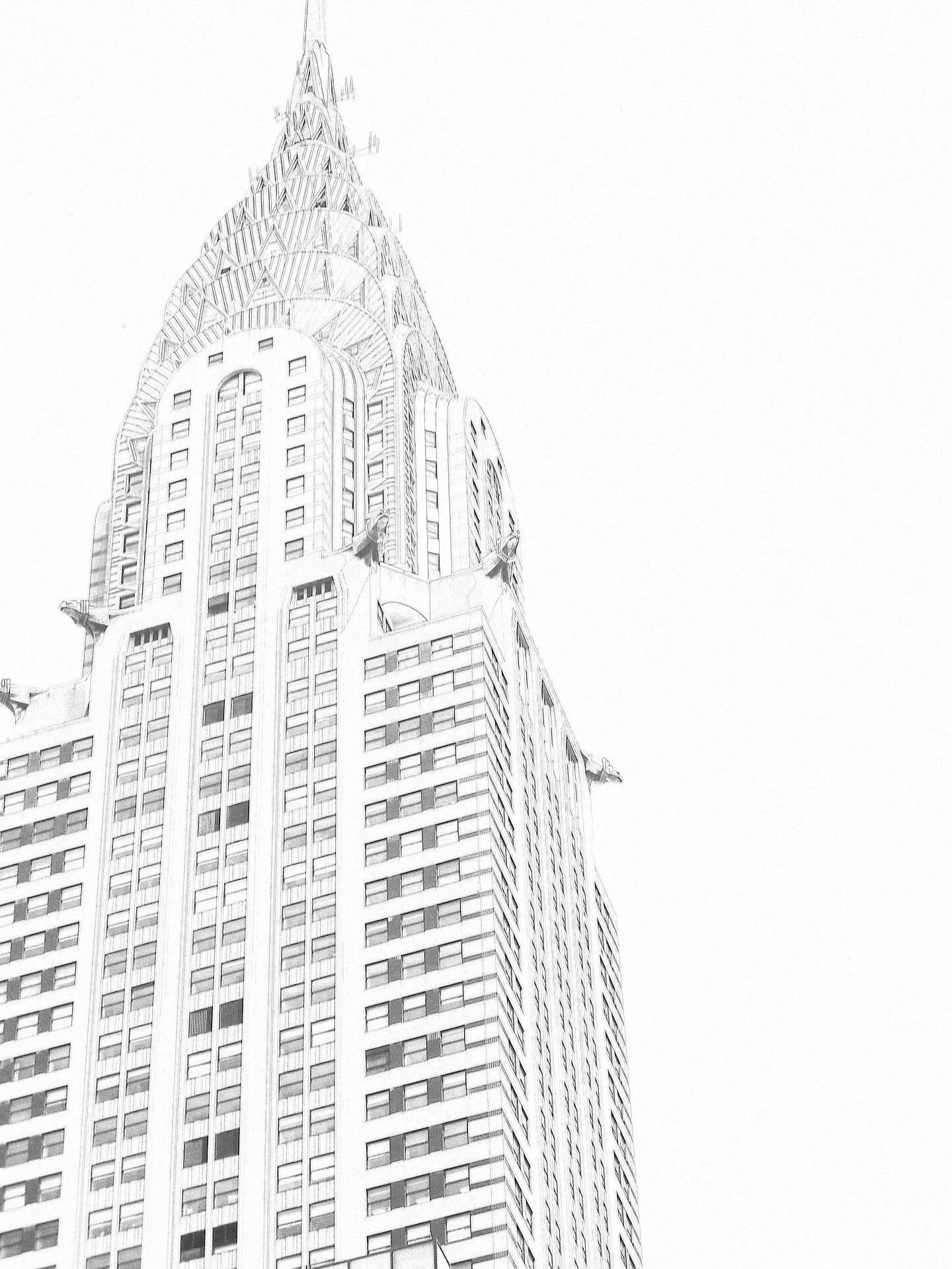 1440x1920 free images black and white, architecture, city, skyscraper - Modern Building Drawing