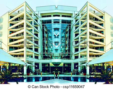 450x357 modern building color sketch - Modern Building Drawing