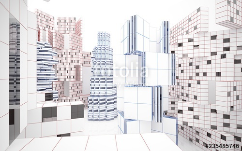 500x313 abstract architectural background drawing of modern buildings - Modern Building Drawing