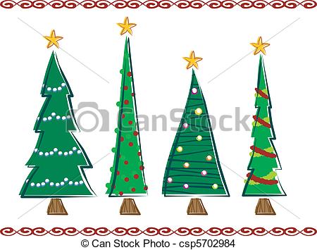 450x355 christmas trees a set of four modern christmas trees - Modern Christmas Tree Drawing