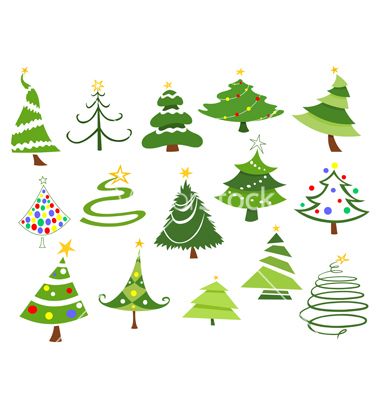 380x400 christmas trees vector image on art christmas drawing - Modern Christmas Tree Drawing