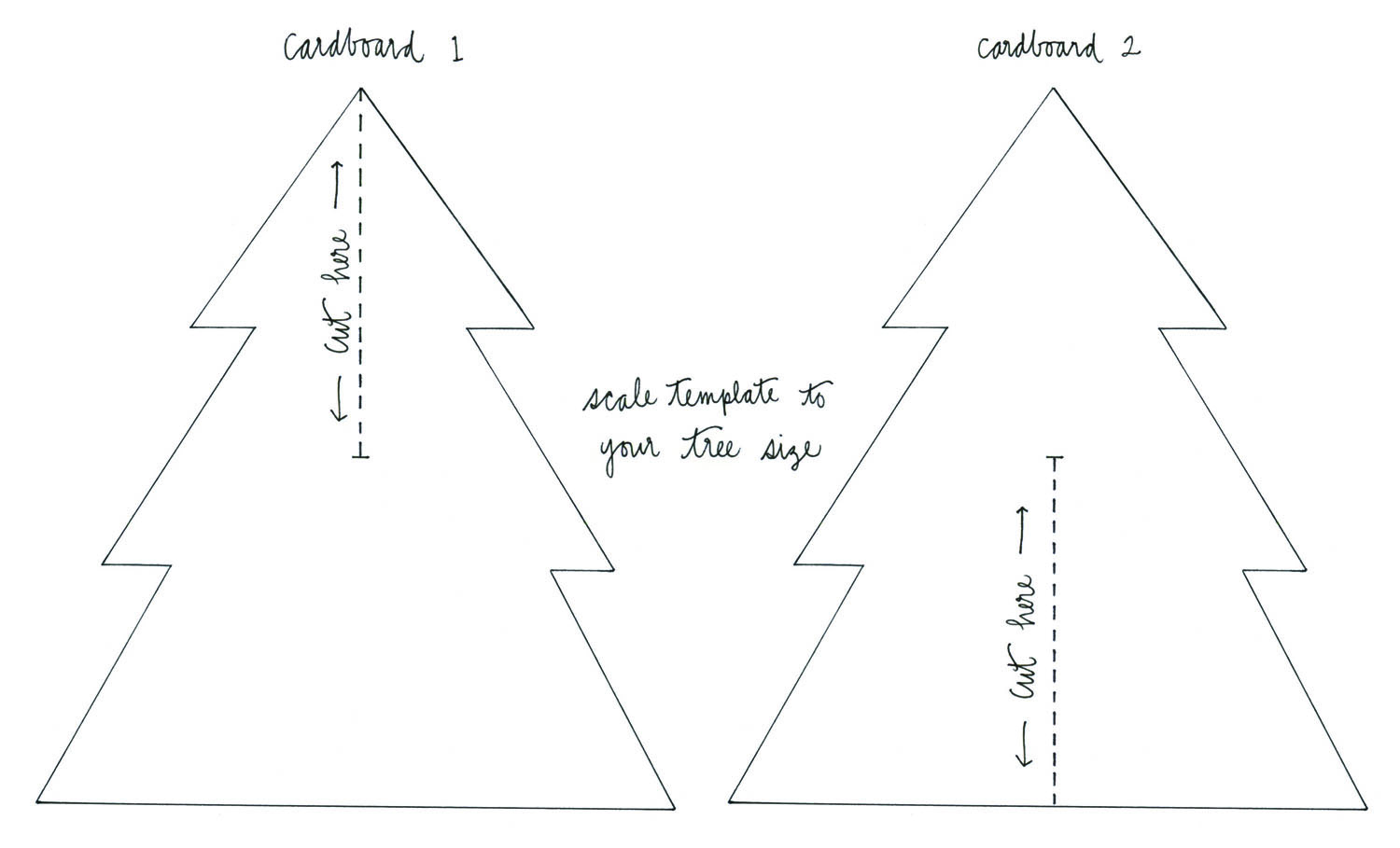 1500x909 how to make a modern cardboard christmas tree - Modern Christmas Tree Drawing