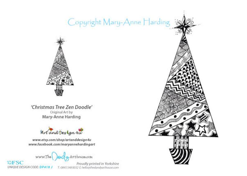 794x567 modern christmas tree cardgreeting card holiday card blank etsy - Modern Christmas Tree Drawing