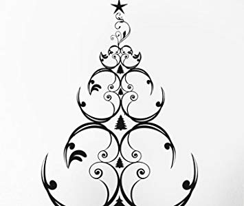 355x299 vinyl wall decal sticker uber decals modern christmas - Modern Christmas Tree Drawing