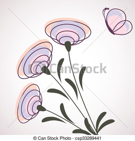 450x470 Abstract Modern Flower Vector Illustration - Modern Flower Drawing