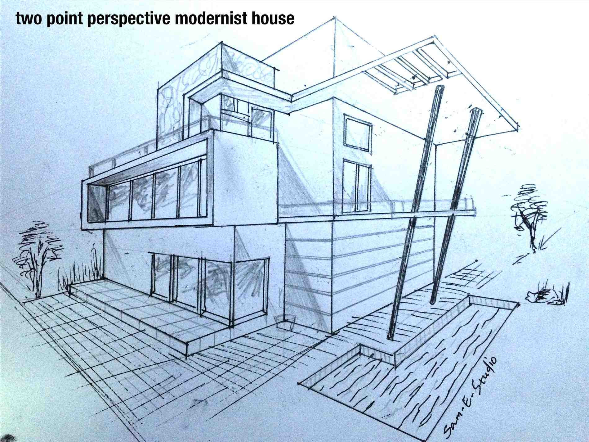 1899x1424 Modern Dream House Drawing Easy - Modern House Drawing