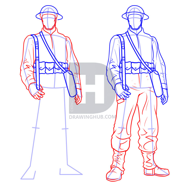 How To Draw A Ww1 Soldier Easy Step By Step