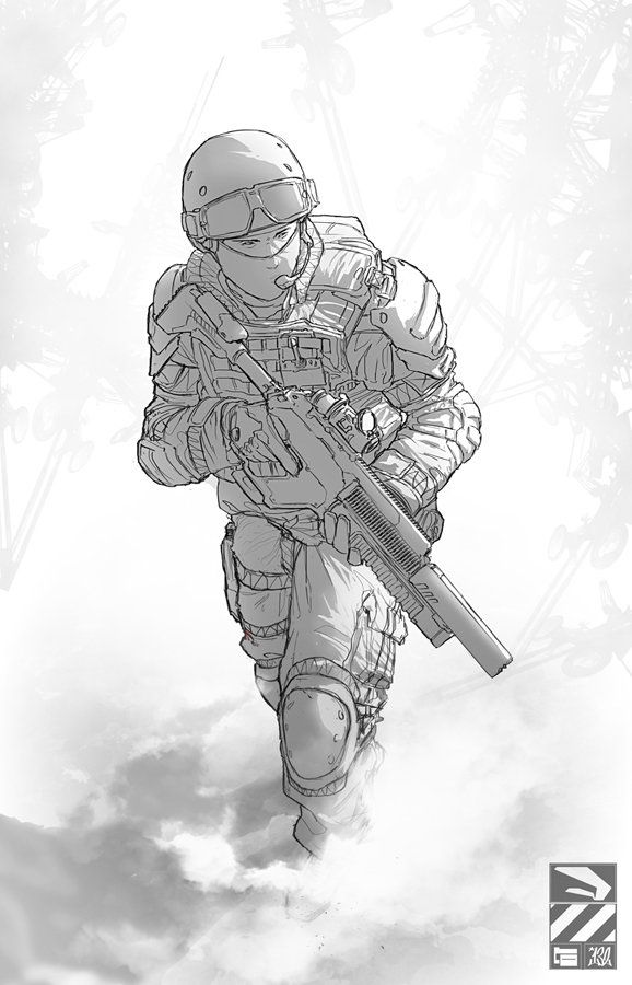 578x900 Character Design - Modern Soldier Drawing