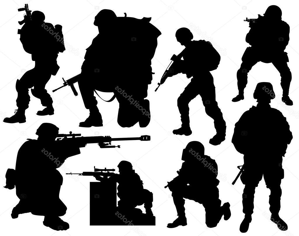 1023x809 Best Free Stock Illustration Modern Soldier Vector Silhouettes Drawing - Modern Soldier Drawing