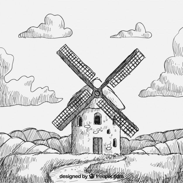 626x626 wind mill vectors, photos and free download - Modern Windmill Drawing