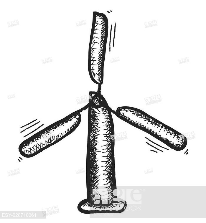 699x757 doodle modern windmill, vector illustration, stock vector, vector - Modern Windmill Drawing
