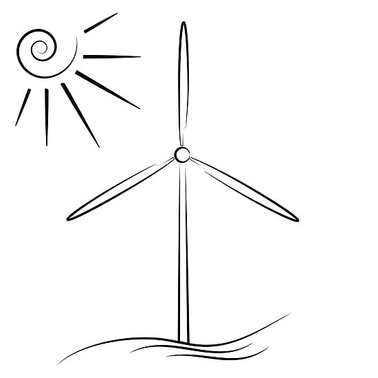 550x550 modern windmill posters - Modern Windmill Drawing