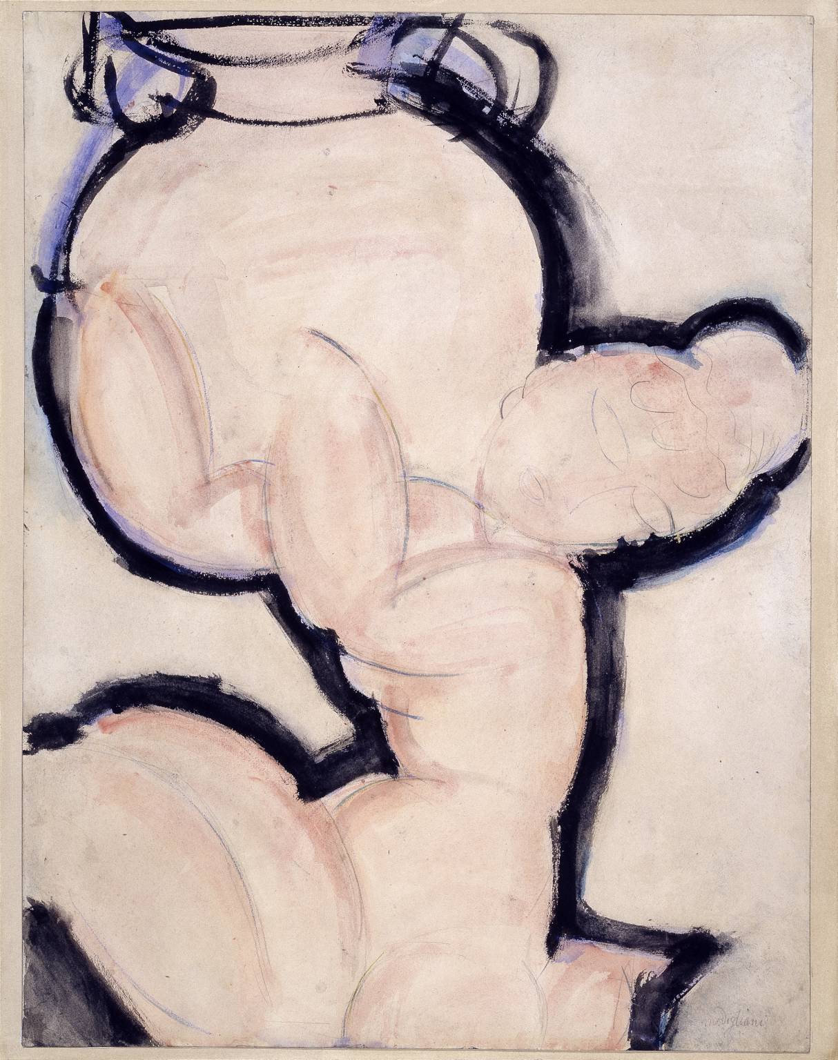 1214x1536 caryatid with a vase', amedeo modigliani, tate - Modigliani Drawings