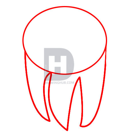 418x473 how to draw a tooth, step - Molar Tooth Drawing