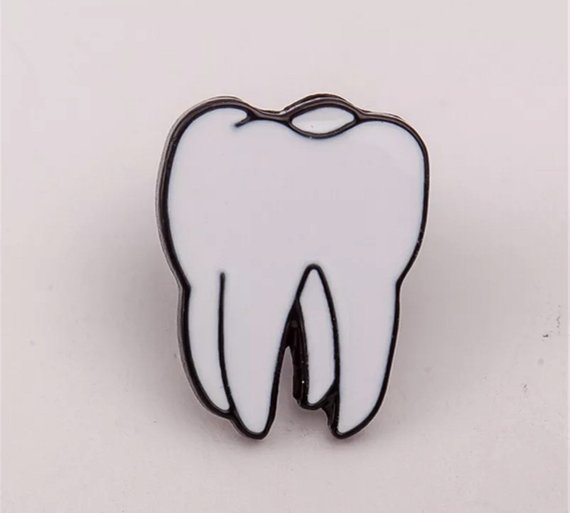 570x513 tooth pin enamel pin brooch badge kitsch cool molar teeth etsy - Molar Tooth Drawing