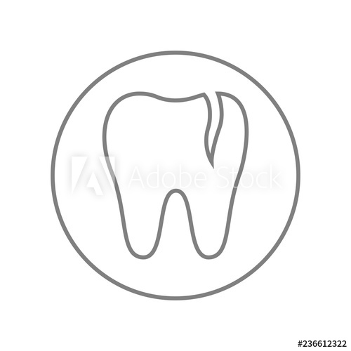 500x500 cracked molar tooth vector icon - Molar Tooth Drawing
