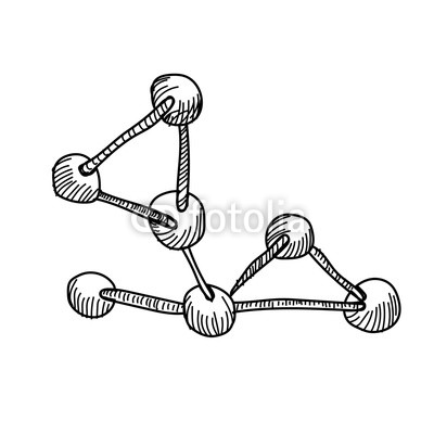 Молекула рисунок карандашом