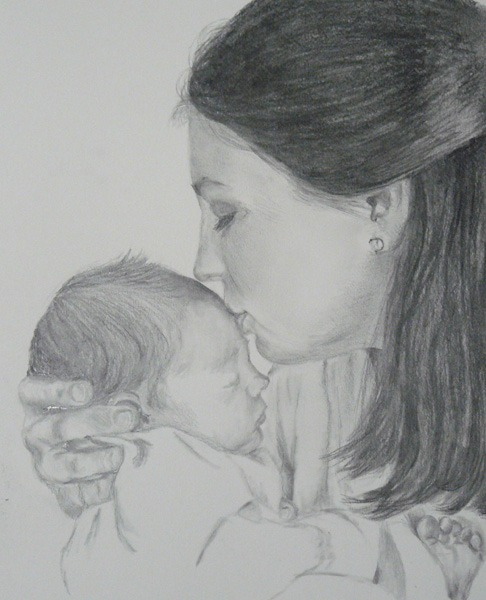 486x600 new mom and baby - Mom And Baby Drawing
