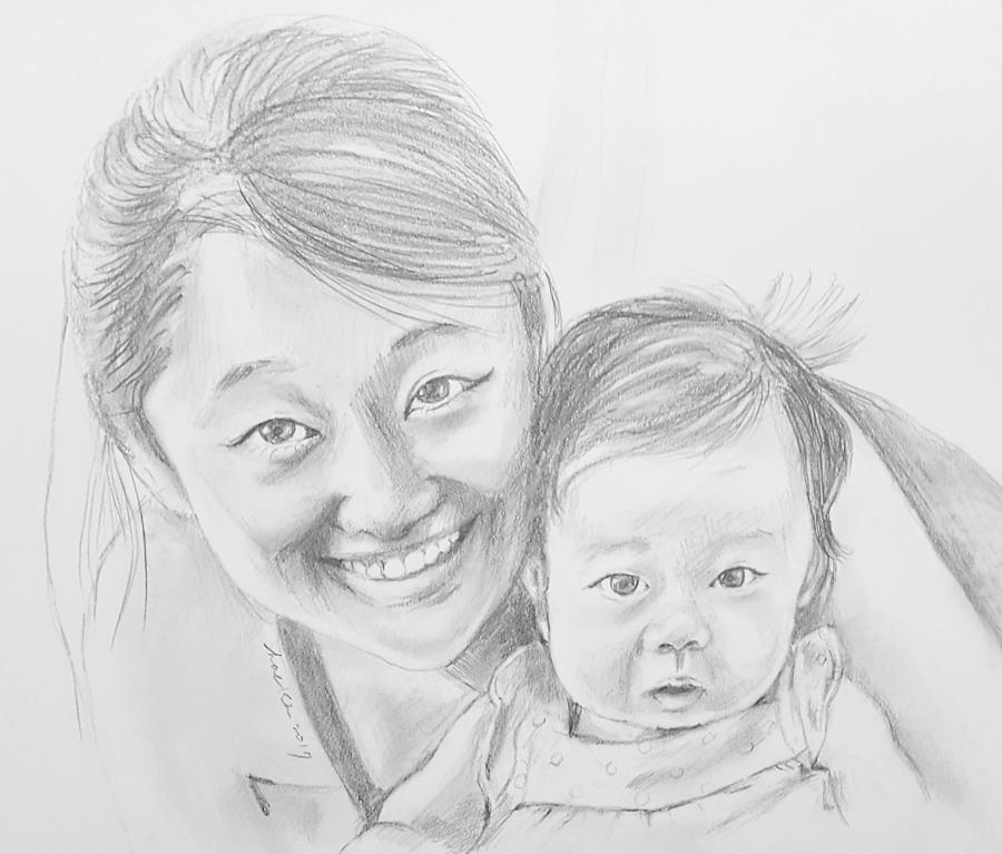 900x767 mom and baby drawing - Mom And Baby Drawing