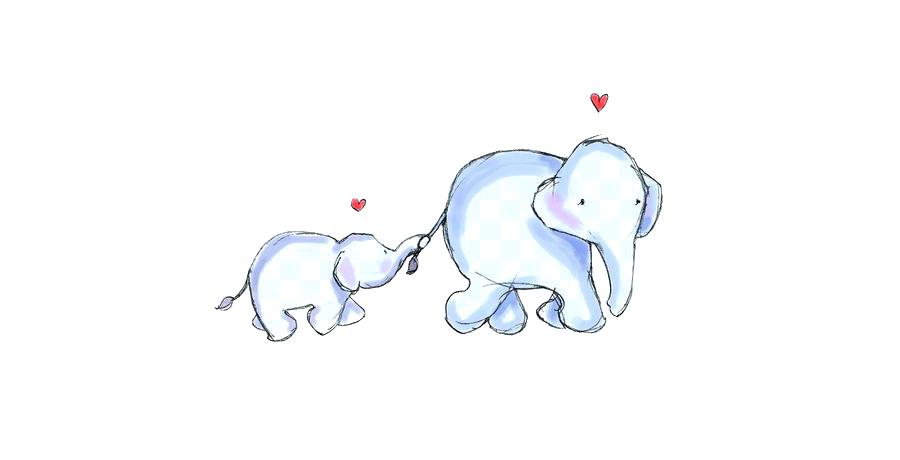 900x460 Baby Elephant Art Herportal - Mom And Baby Elephant Drawing