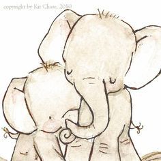 236x236 mommy and baby elephant drawing - Mom And Baby Elephant Drawing