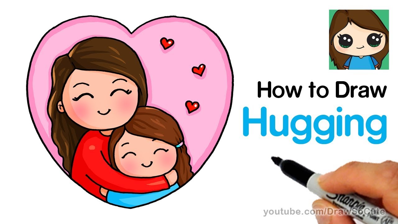 1280x720 how to draw hugging mom easy - Mom And Child Drawing