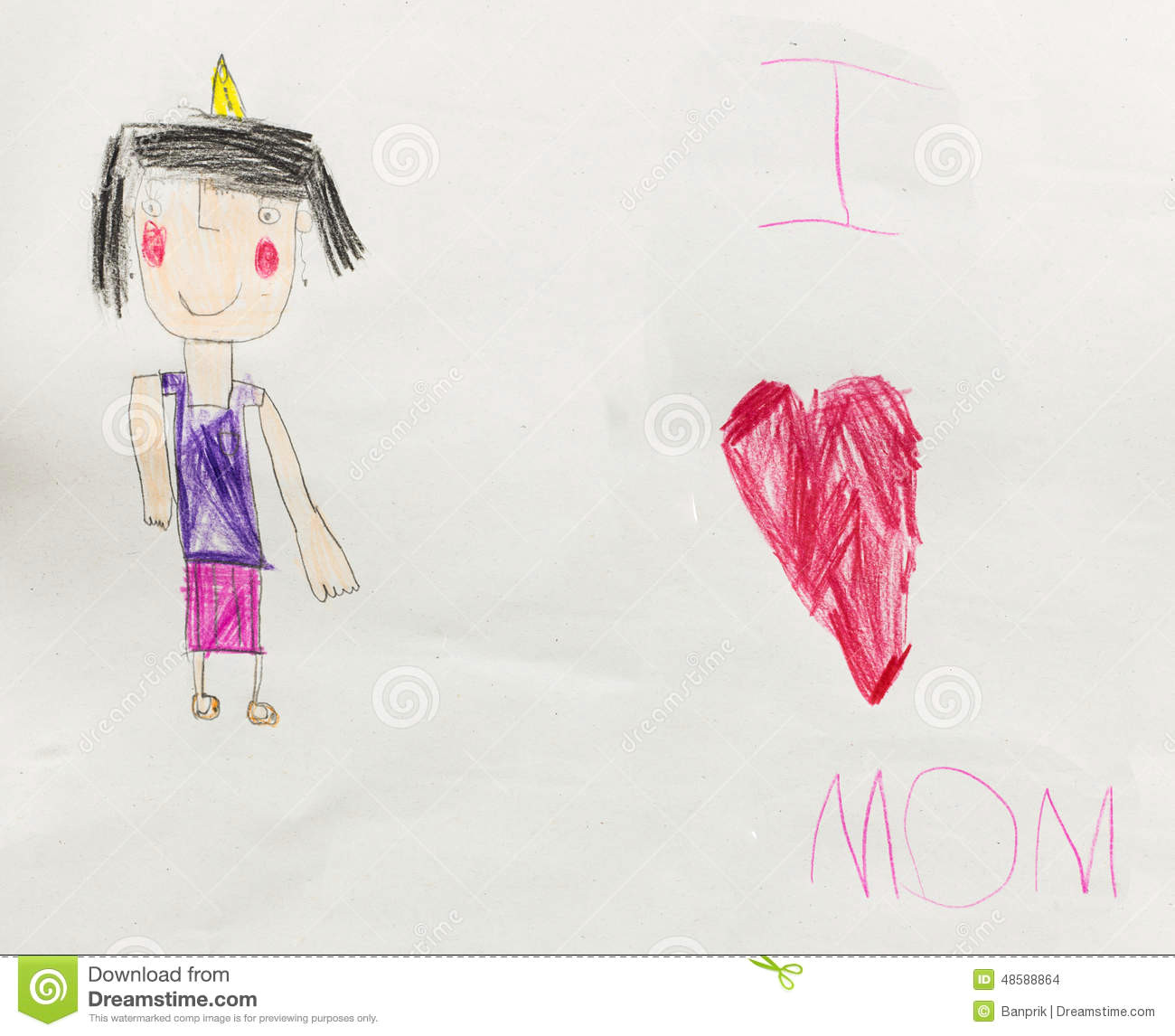 1300x1146 drawing of a girl and her mom i love mother child drawing stock - Mom And Child Drawing