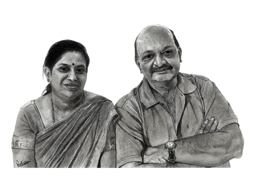 900x636 Pencil Drawing Of Mom And Dad Drawing - Mom And Dad Drawing