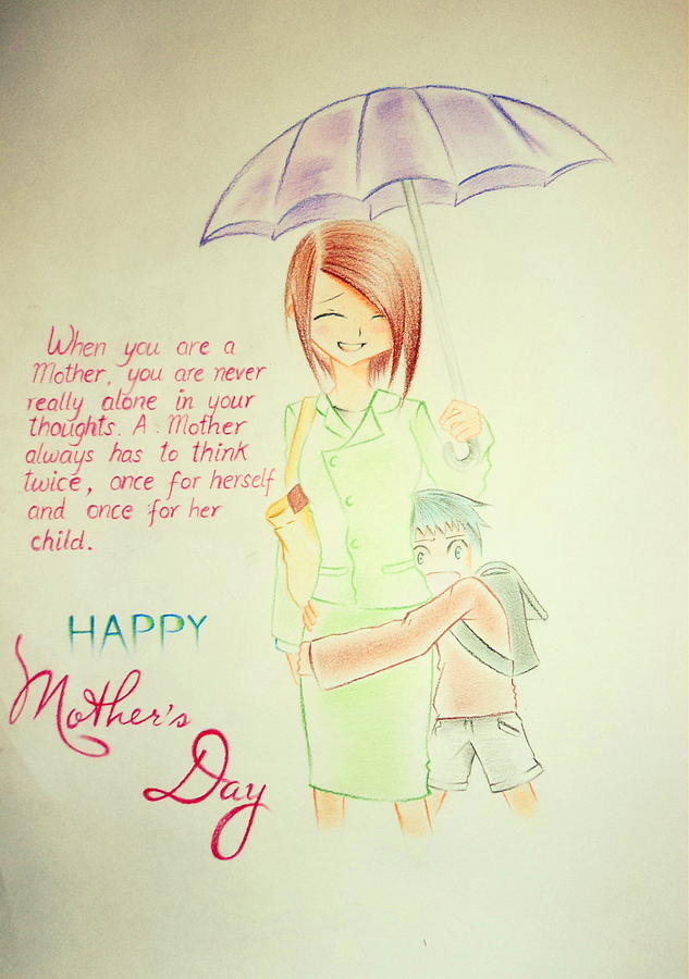 633x900 Mother's Day I Love U Mom Drawing - Mom Drawing