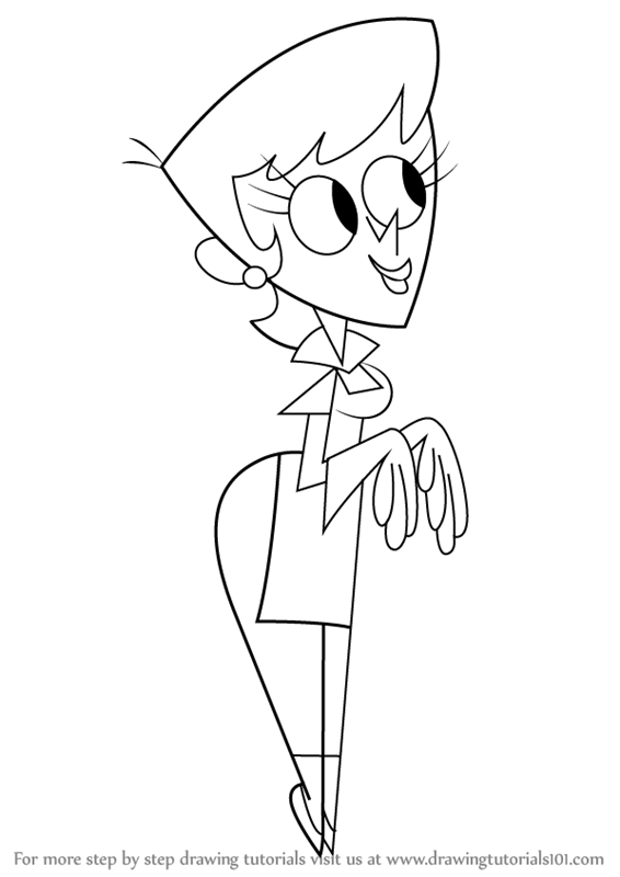 566x800 learn how to draw mom from dexter's laboratory - Mom Drawing Images