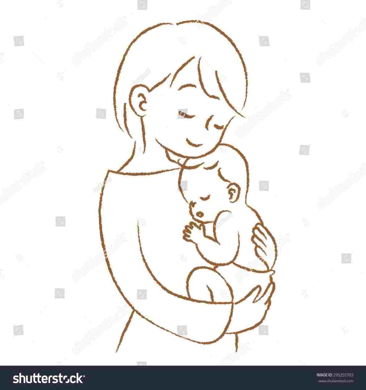 1185x1264 Baby Mom And Baby Pencil Drawing Sketches - Mom Drawing Images