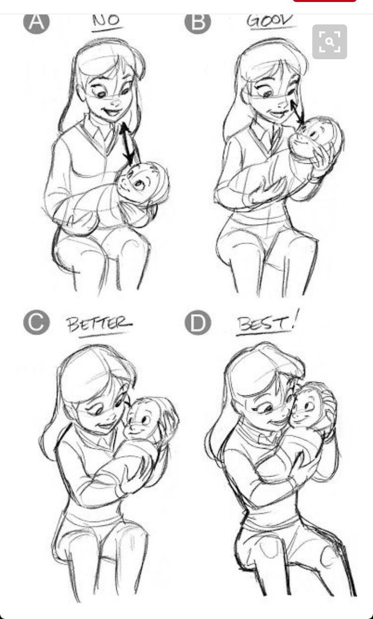 750x1243 mom holding a baby drawing character design pose drawing help - Mom Holding Baby Drawing