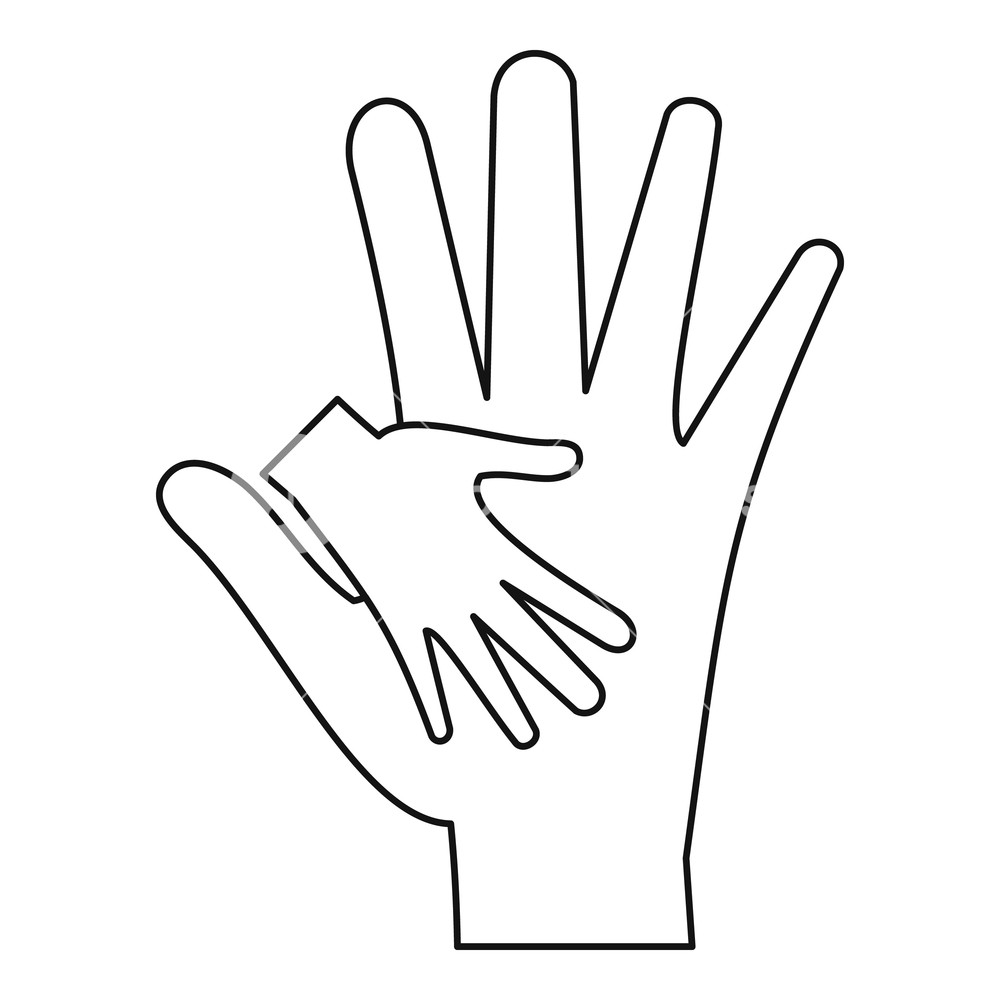 1000x1000 Mother Holding Baby Hand Icon Outline Illustration Of Mother - Mom Holding Baby Drawing