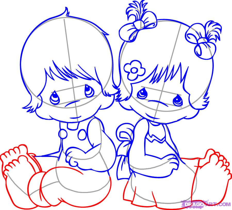 900x815 how to draw precious moments, step - Moment Drawing