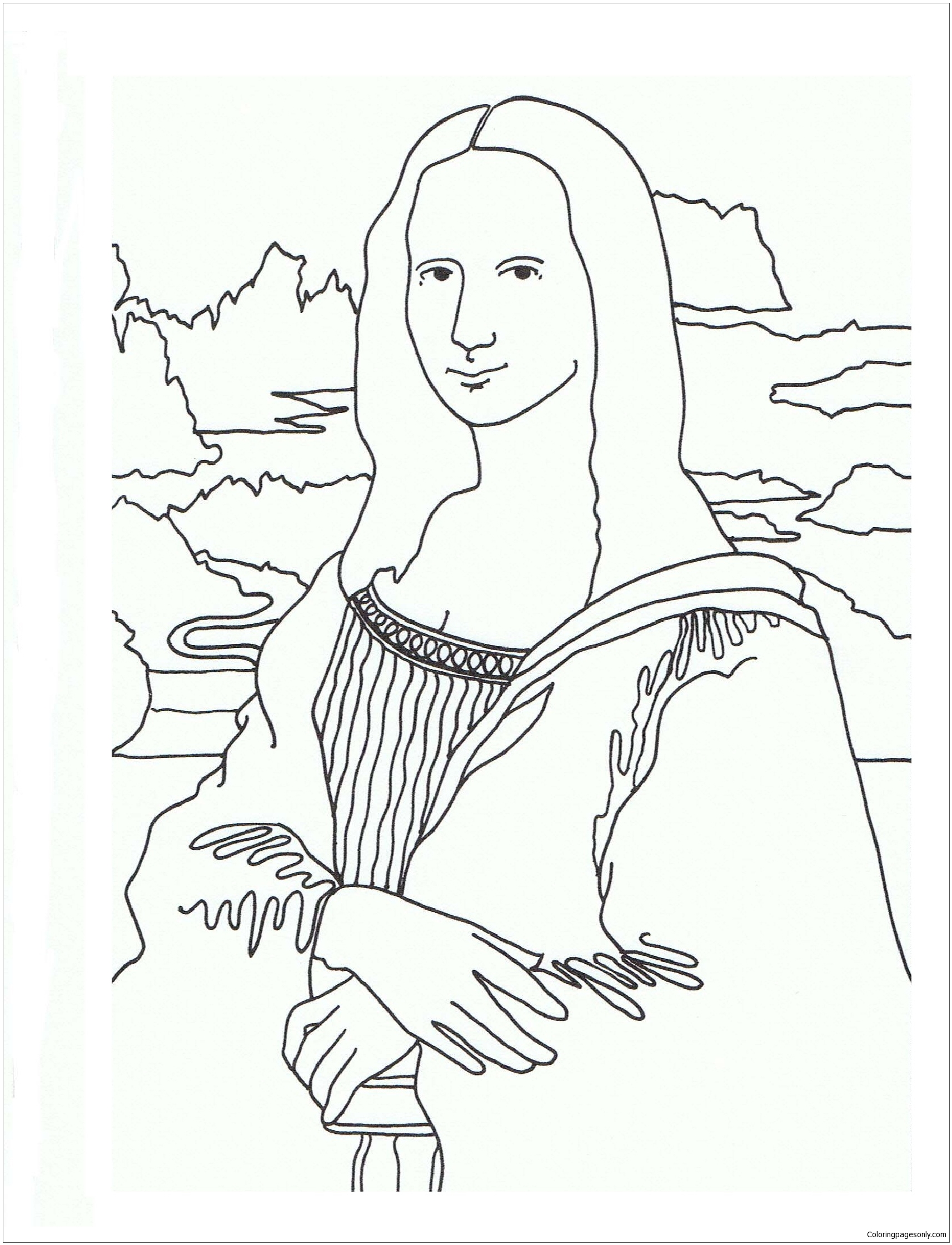 Mona Lisa Line Drawing at PaintingValley.com | Explore collection of