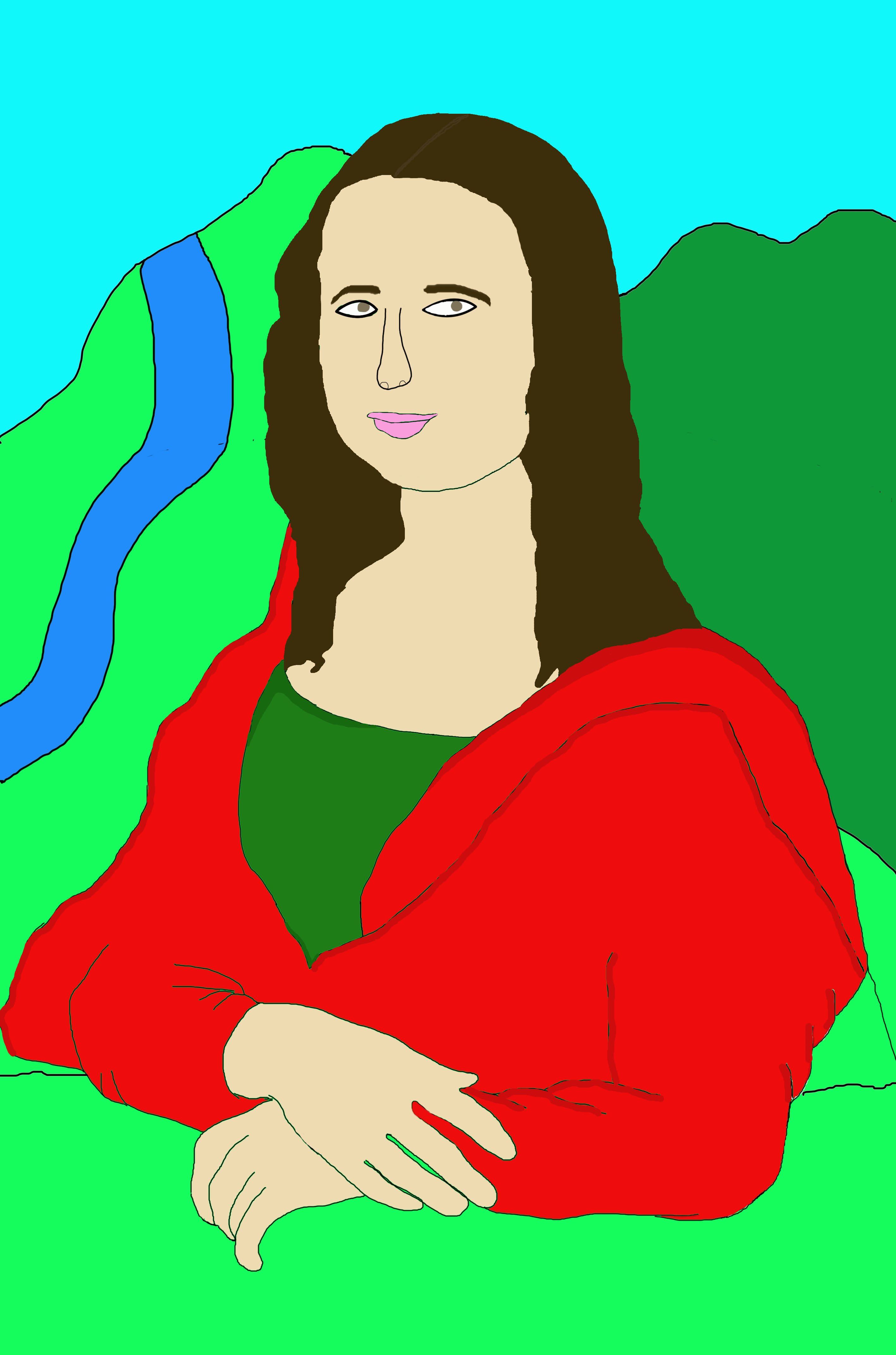 Line Drawing Of Mona Lisa