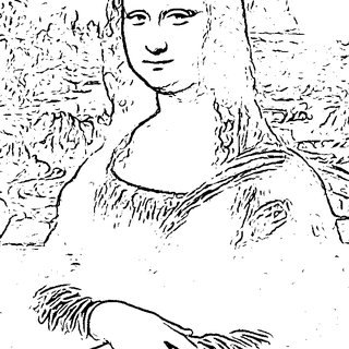 320x320 Mona Lisa Rendered In Different Styles - Mona Lisa Line Drawing