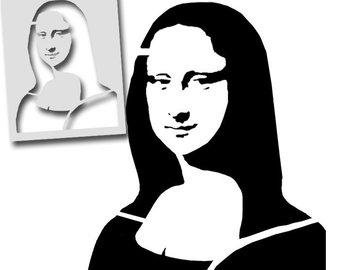 340x270 Mona Lisa Stencil Etsy - Mona Lisa Line Drawing