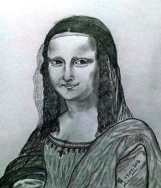 546x640 Jambulingam Elangovan Artwork Monalisa Original Drawing Pencil - Monalisa Drawing